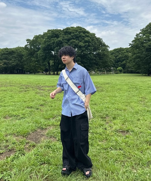 ADAMASTE（アダマスト）の「ハートバルーン刺繍ストライプシャツ（シャツ/ブラウス・メンズ・ホワイト系その他/ブルー系その他・LARGE/MEDIUM）」の5枚目の写真