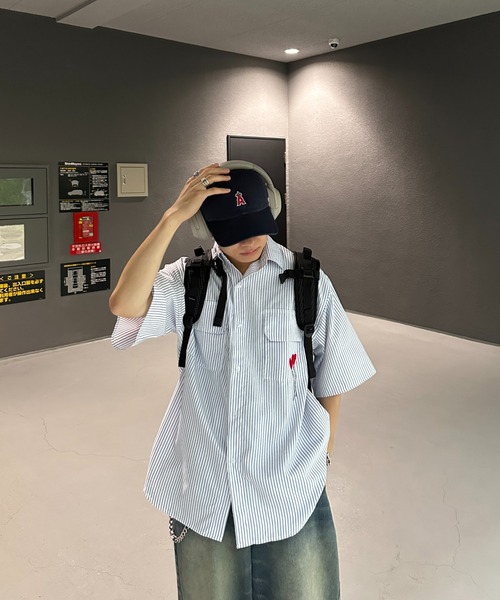 ADAMASTE（アダマスト）の「ハートバルーン刺繍ストライプシャツ（シャツ/ブラウス・メンズ・ホワイト系その他/ブルー系その他・LARGE/MEDIUM）」の15枚目の写真