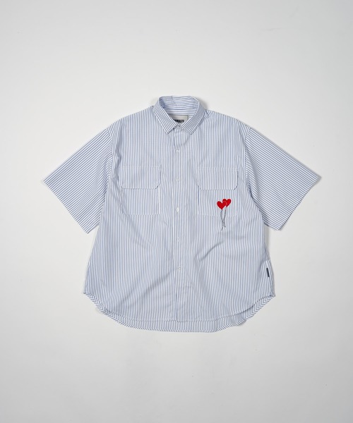 ADAMASTE（アダマスト）の「ハートバルーン刺繍ストライプシャツ（シャツ/ブラウス・メンズ・ホワイト系その他/ブルー系その他・LARGE/MEDIUM）」の19枚目の写真