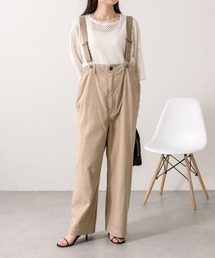 PUAL CE CIN | 甘撚りツイルサロペット(チノパンツ)