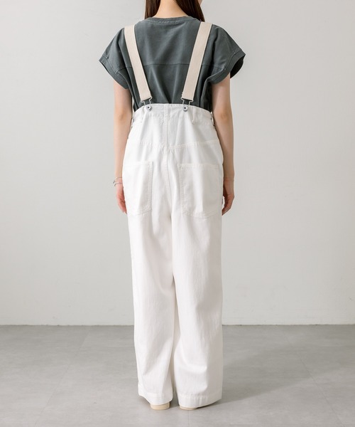 PUAL CE CIN（ピュアルセシン）の「甘撚りツイルサロペット（チノパンツ・レディース・カーキ/ベージュ/オフホワイト・FREE）」の21枚目の写真