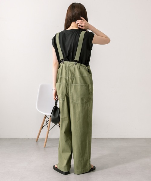 PUAL CE CIN（ピュアルセシン）の「甘撚りツイルサロペット（チノパンツ・レディース・カーキ/ベージュ/オフホワイト・FREE）」の18枚目の写真