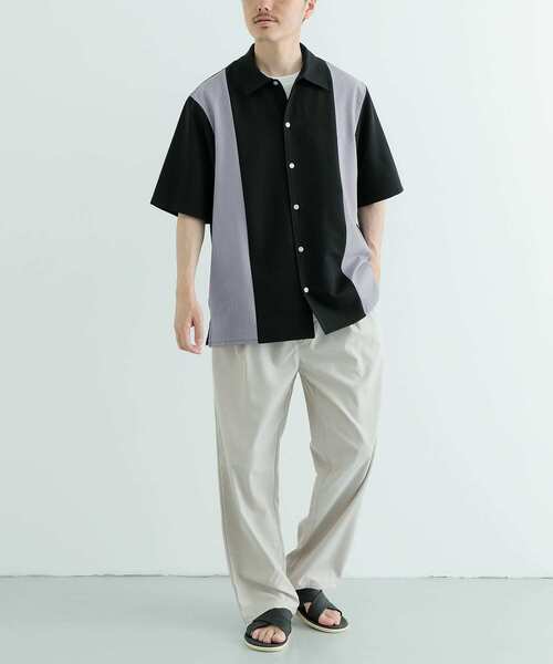 ITEMS URBANRESEARCH(アイテムズ アーバンリサーチ)の「接触冷感TRストレッチ切替半袖シャツ(シャツ/ブラウス・メンズ・ブラック/ライトベージュ/グレー/ブラック系その他・MEDIUM/LARGE)」の6枚目の写真