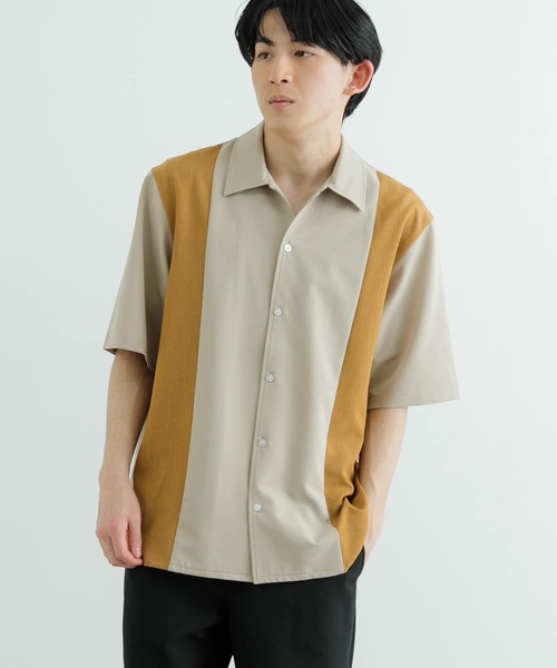ITEMS URBANRESEARCH(アイテムズ アーバンリサーチ)の「接触冷感TRストレッチ切替半袖シャツ(シャツ/ブラウス・メンズ・ブラック/ライトベージュ/グレー/ブラック系その他・MEDIUM/LARGE)」の7枚目の写真
