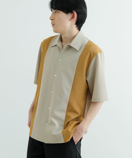 ITEMS URBANRESEARCH(アイテムズ アーバンリサーチ)の「接触冷感TRストレッチ切替半袖シャツ(シャツ/ブラウス・メンズ・ブラック/ライトベージュ/グレー/ブラック系その他・MEDIUM/LARGE)」の8枚目の写真
