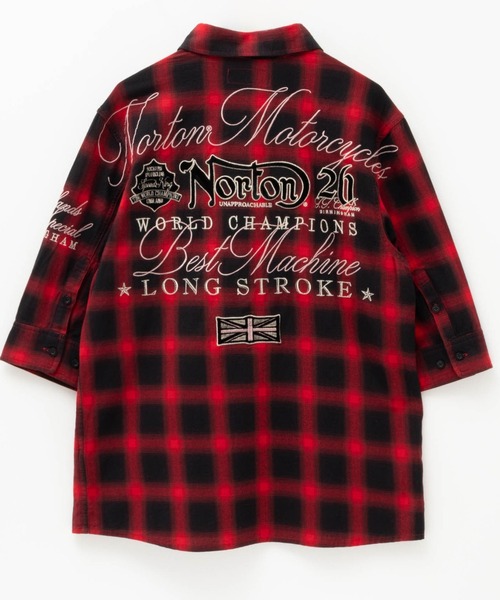 Norton(ノートン)の「Nortonオンブレチェック6分袖シャツ(シャツ/ブラウス・メンズ・レッド/ホワイト/ブルー・L/XXL/XL/M)」の9枚目の写真