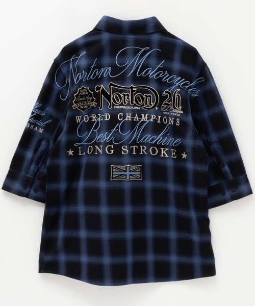 Norton(ノートン)の「Nortonオンブレチェック6分袖シャツ(シャツ/ブラウス・メンズ・レッド/ホワイト/ブルー・L/XXL/XL/M)」の7枚目の写真