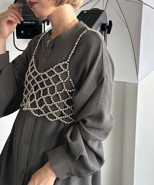 apres jour mignon（アプレジュールミニョン）の「メタルビスチェ【ZOZOTOWN限定アイテム】（ベスト・レディース・シルバー・フリー）」の10枚目の写真