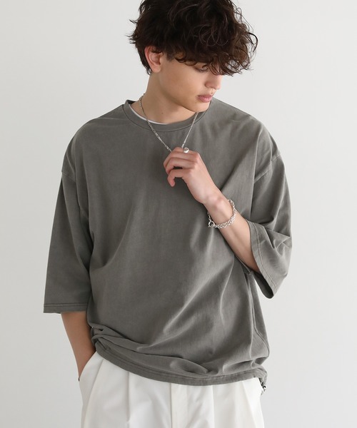 ASTRONOMY(アストロノミー)の「Buyer's Select/天竺ピグメントドローストリング半袖Tシャツ(Tシャツ/カットソー・メンズ・ブラウン/ブラック/グレー・M/L)」の3枚目の写真