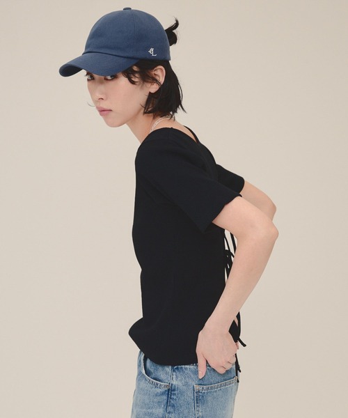 eL（エル）の「【eL】Back  Ribbon Tee/120981（Tシャツ/カットソー・レディース・オフホワイト/ブラック/カーキ・FREE）」の14枚目の写真