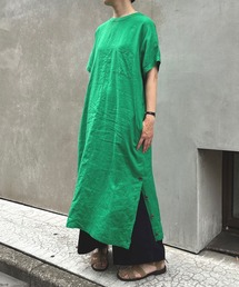 Munich | ウォッシュド40sリネンキャンバスサイドボタンワンピース(ワンピース)