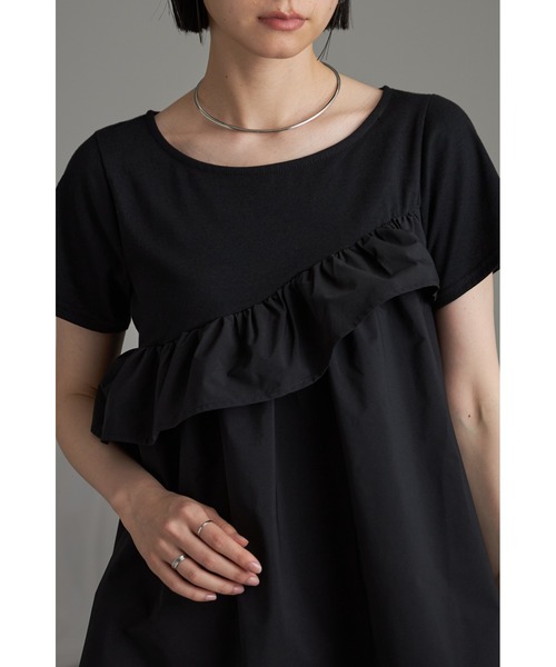 &. NOSTALGIA(アンドドットノスタルジア)の「アシメフリルカットプルオーバー(Tシャツ/カットソー・レディース・ベージュ/オフホワイト/ブラック・M)」の13枚目の写真