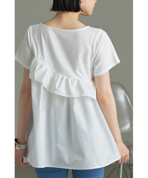 &. NOSTALGIA(アンドドットノスタルジア)の「アシメフリルカットプルオーバー(Tシャツ/カットソー・レディース・ベージュ/オフホワイト/ブラック・M)」の5枚目の写真