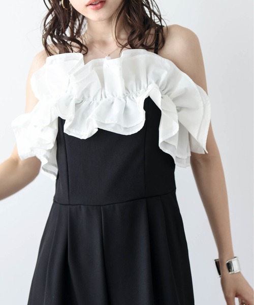 AMELY(エミリー)の「フリルキャミオールインワン(つなぎ/オールインワン・レディース・ブラウン/ブラック/グレー・L/M)」の5枚目の写真