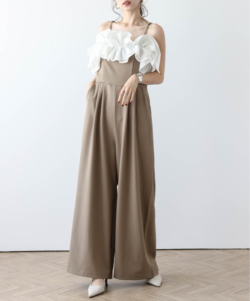 【美品】MSGM エムエスジーエム フリル オールインワン サロペット L 白 美品】MSGM エムエスジーエム フリル オールインワン サロペット