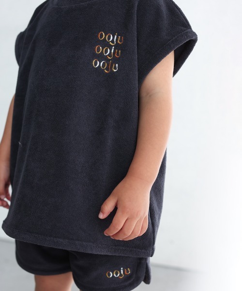 ooju（オージュ）の「【ooju】パイルフレンチスリーブTシャツ（Tシャツ/カットソー・キッズ・グリーン/ネイビー/ピンク・3/2/1/4）」の11枚目の写真