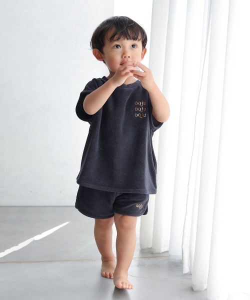 ooju（オージュ）の「【ooju】パイルフレンチスリーブTシャツ（Tシャツ/カットソー・キッズ・グリーン/ネイビー/ピンク・3/2/1/4）」の8枚目の写真
