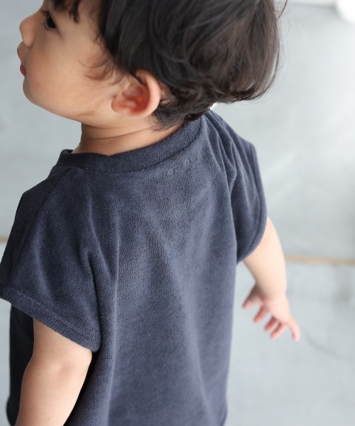 ooju（オージュ）の「【ooju】パイルフレンチスリーブTシャツ（Tシャツ/カットソー・キッズ・グリーン/ネイビー/ピンク・3/2/1/4）」の12枚目の写真