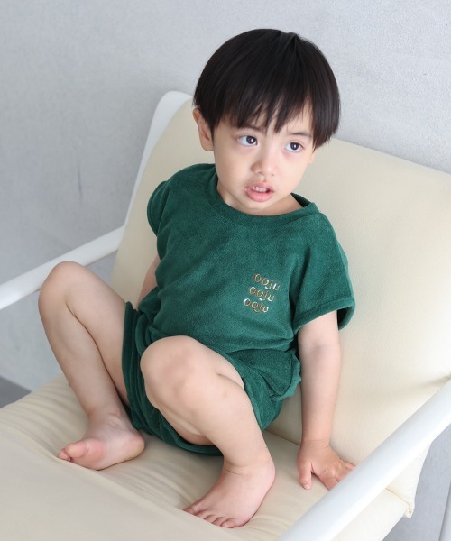 ooju（オージュ）の「【ooju】パイルフレンチスリーブTシャツ（Tシャツ/カットソー・キッズ・グリーン/ネイビー/ピンク・3/2/1/4）」の15枚目の写真
