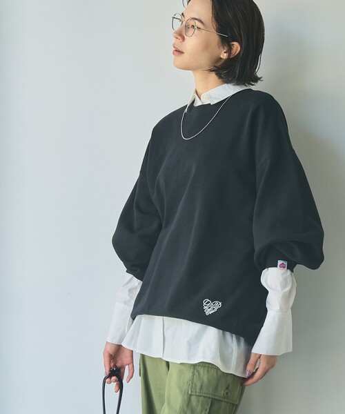 SUNNY SPORTS(サニースポーツ)の「SunnySports別注ハートモチーフ刺繍スウェット(スウェット・レディース・ブラック/ナチュラル/ライトピンク・FREE)」の14枚目の写真