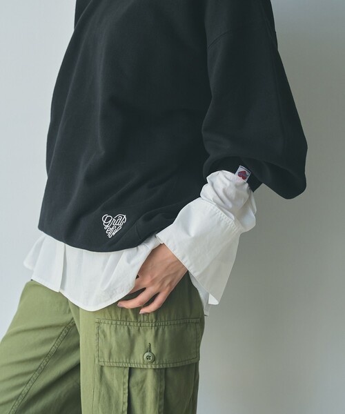 SUNNY SPORTS(サニースポーツ)の「SunnySports別注ハートモチーフ刺繍スウェット(スウェット・レディース・ブラック/ナチュラル/ライトピンク・FREE)」の15枚目の写真