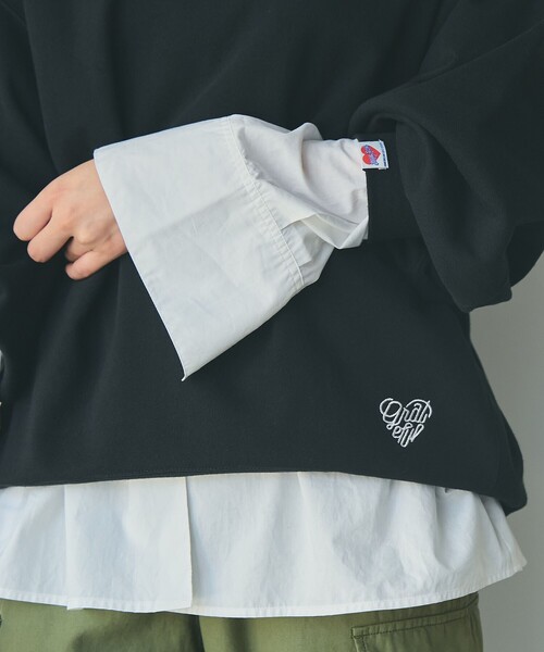 SUNNY SPORTS(サニースポーツ)の「SunnySports別注ハートモチーフ刺繍スウェット(スウェット・レディース・ブラック/ナチュラル/ライトピンク・FREE)」の16枚目の写真