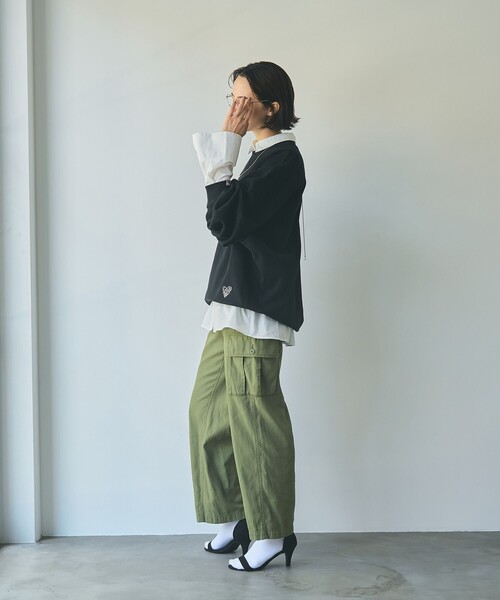 SUNNY SPORTS(サニースポーツ)の「SunnySports別注ハートモチーフ刺繍スウェット(スウェット・レディース・ブラック/ナチュラル/ライトピンク・FREE)」の20枚目の写真
