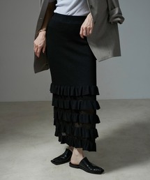 SALON adam et rope'（サロン アダム エ ロペ）の「【WEB限定】ニットシアーティアードスカート（スカート・レディース）」