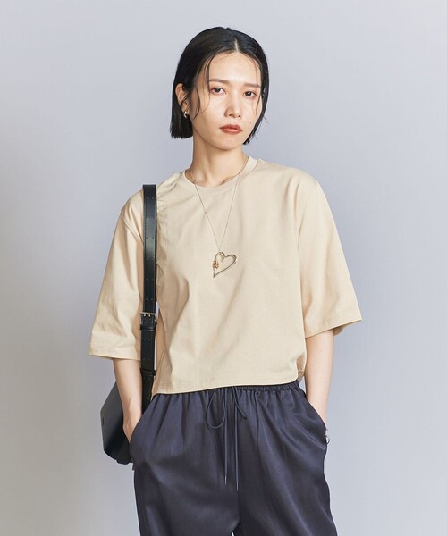 BEAUTY&YOUTH UNITED ARROWS(ビューティーアンドユースユナイテッドアローズ)の「コットン ベーシック Tシャツ(Tシャツ/カットソー・レディース・オフホワイト/ベージュ/ダークグレー・FREE)」の3枚目の写真