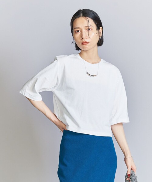 BEAUTY&YOUTH UNITED ARROWS(ビューティーアンドユースユナイテッドアローズ)の「コットン ベーシック Tシャツ(Tシャツ/カットソー・レディース・オフホワイト/ベージュ/ダークグレー・FREE)」の1枚目の写真