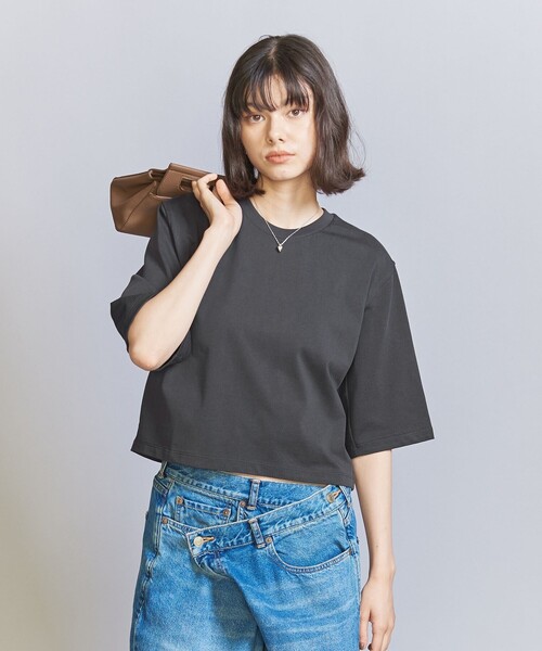 BEAUTY&YOUTH UNITED ARROWS(ビューティーアンドユースユナイテッドアローズ)の「コットン ベーシック Tシャツ(Tシャツ/カットソー・レディース・オフホワイト/ベージュ/ダークグレー・FREE)」の2枚目の写真
