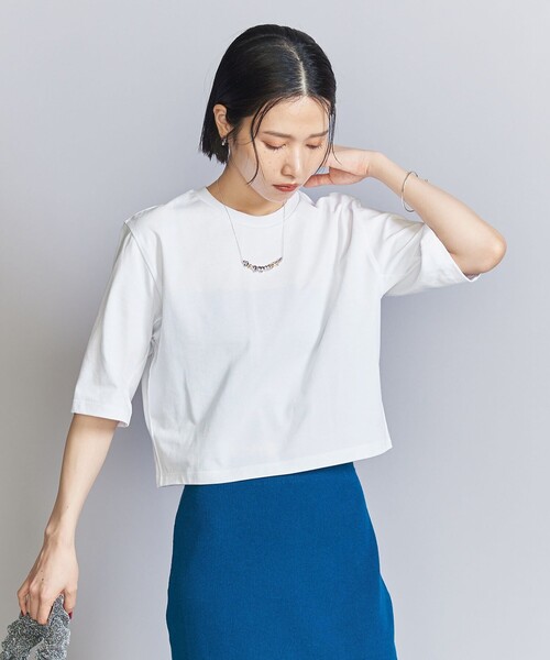 BEAUTY&YOUTH UNITED ARROWS(ビューティーアンドユースユナイテッドアローズ)の「コットン ベーシック Tシャツ(Tシャツ/カットソー・レディース・オフホワイト/ベージュ/ダークグレー・FREE)」の9枚目の写真