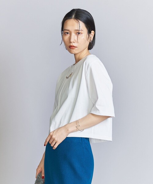 BEAUTY&YOUTH UNITED ARROWS(ビューティーアンドユースユナイテッドアローズ)の「コットン ベーシック Tシャツ(Tシャツ/カットソー・レディース・オフホワイト/ベージュ/ダークグレー・FREE)」の8枚目の写真