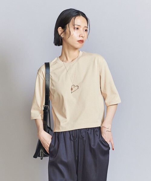 BEAUTY&YOUTH UNITED ARROWS(ビューティーアンドユースユナイテッドアローズ)の「コットン ベーシック Tシャツ(Tシャツ/カットソー・レディース・オフホワイト/ベージュ/ダークグレー・FREE)」の6枚目の写真