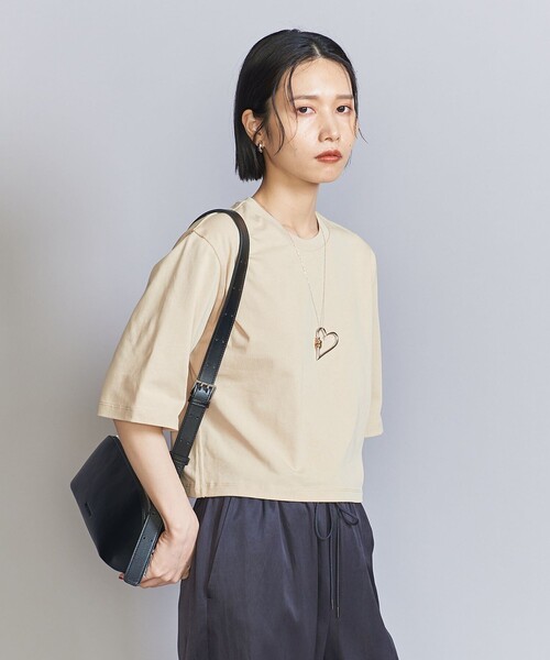 BEAUTY&YOUTH UNITED ARROWS(ビューティーアンドユースユナイテッドアローズ)の「コットン ベーシック Tシャツ(Tシャツ/カットソー・レディース・オフホワイト/ベージュ/ダークグレー・FREE)」の5枚目の写真
