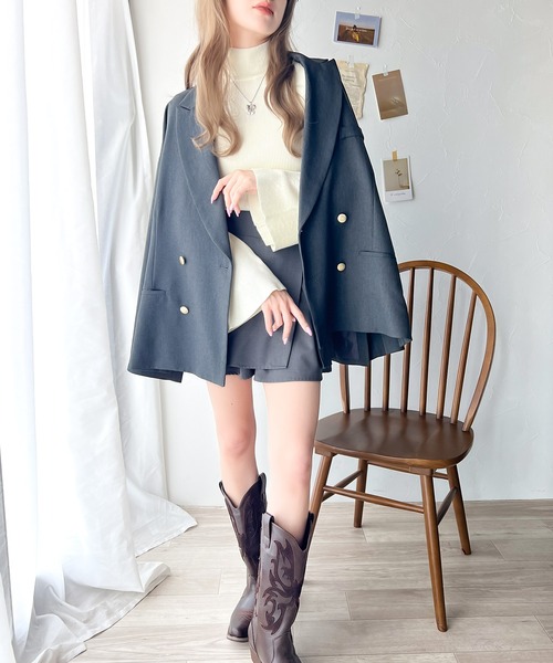classicalelf(クラシカルエルフ)の「大人かわいいが実現できる。袖フレアハイネックニットプルオーバー(袖配色・無地・ボーダー)(ニット/セーター・レディース・ブラック/チャコールグレー×ブラック/アイボリー/グレー系その他/ホワイト×ブラック/ブラック系その他/ライトグレー/モカ・LARGE/MEDIUM/SMALL/X-LARGE)」の14枚目の写真