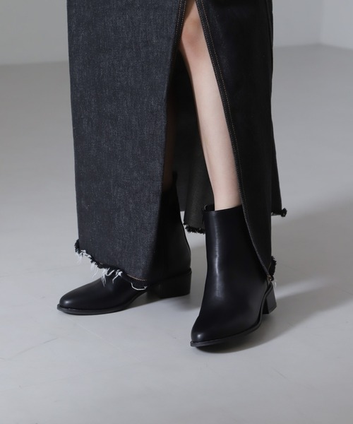 NANO universe（ナノユニバース）の「ミドルブーツ（ブーツ・レディース・ダークブラウン/ブラック・36/37/38）」の2枚目の写真