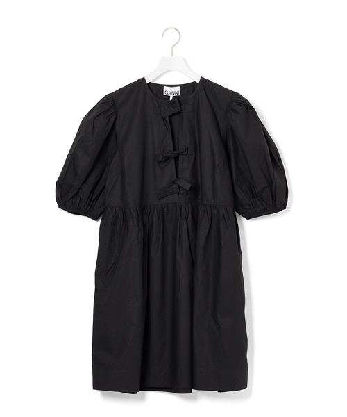 【GANNI(ガニー)】Cotton Poplin Tie String Mini Dress（ワンピース）｜ADAM ET ROPE'（アダ