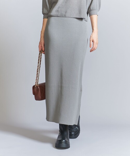 BEAUTY&YOUTH UNITED ARROWS（ビューティーアンドユースユナイテッドアローズ）の「【WEB限定】レーヨンコットン リブタイトスカート -ウォッシャブル-（スカート・レディース・グレー/ブラック/コバルトブルー/オレンジ・M/S）」の6枚目の写真