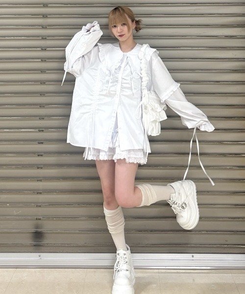Whinny（ホワイニー）の「Whinny/22世紀スペシャルパラダイス（シャツ/ブラウス・レディース・サックスブルー/ブラック/ホワイト・FREE）」の4枚目の写真