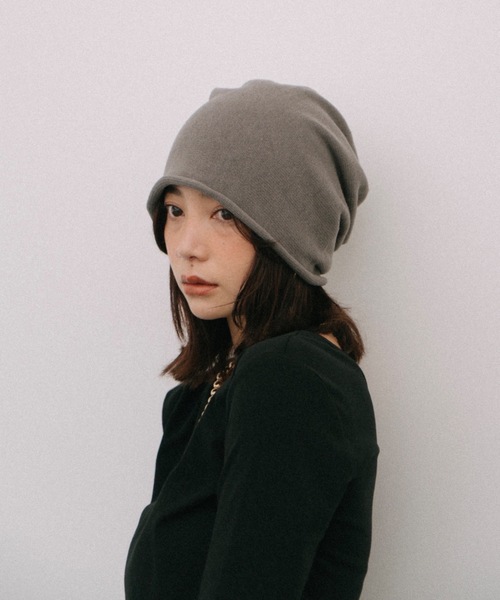 HANNE(アン)の「ルーズニットビーニー(ニットキャップ/ビーニー・レディース・ブラック/グレー・FREE)」の16枚目の写真