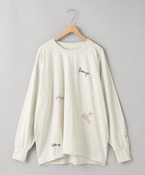 PENNEYS(ぺニーズ)の「PENNEYS(ぺニーズ)別注ランダム刺繍ロングスリーブTシャツ(Tシャツ/カットソー・レディース・ライトブルー/ダークグレー/オフホワイト/ナチュラル・FREE)」の3枚目の写真