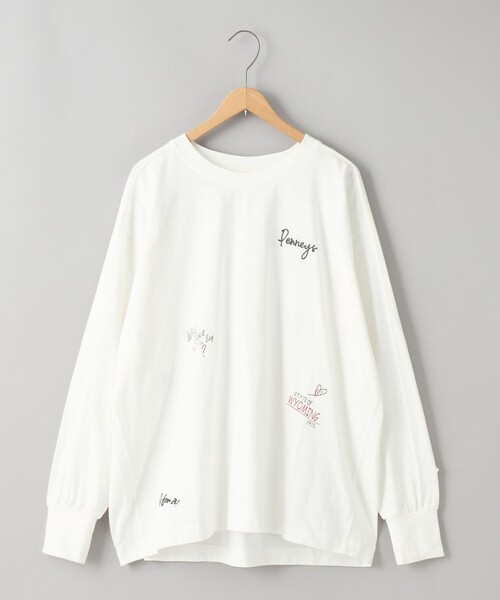 PENNEYS(ぺニーズ)の「PENNEYS(ぺニーズ)別注ランダム刺繍ロングスリーブTシャツ(Tシャツ/カットソー・レディース・ライトブルー/ダークグレー/オフホワイト/ナチュラル・FREE)」の12枚目の写真