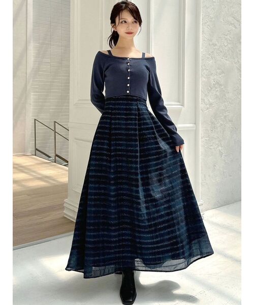 RESEXXY(リゼクシー)の「シャイニーチェックフレアワンピース(ワンピース・レディース・ブルー/ブラック/ピンク・FREE)」の14枚目の写真