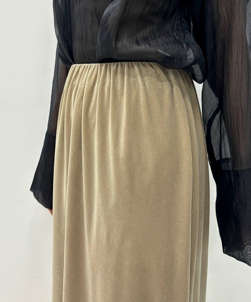 CE'E_SE'E（シーシー）の「ベロアストレートスカート（スカート・レディース・ブラック/ベージュ/ダークブラウン/ネイビー・FREE）」の8枚目の写真