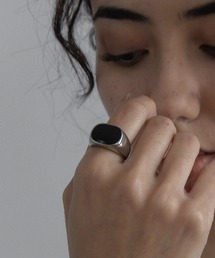abaskdesign（アバスクデザイン）の「金属アレルギー対応 スクエアトップステンレスリング（リング）」