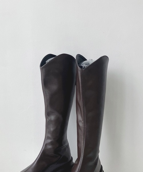 AS KNOW AS plus（アズノゥアズプラス）の「Vカットロングブーツ（ブーツ・レディース・ベージュ/ブラウン/ブラック・M/L）」の19枚目の写真