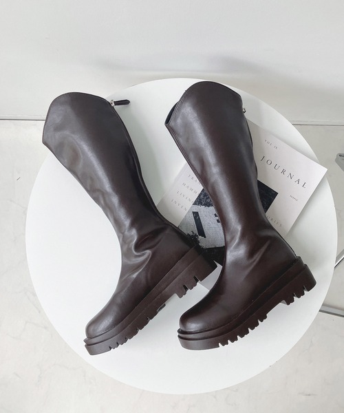 AS KNOW AS plus（アズノゥアズプラス）の「Vカットロングブーツ（ブーツ・レディース・ベージュ/ブラウン/ブラック・M/L）」の20枚目の写真