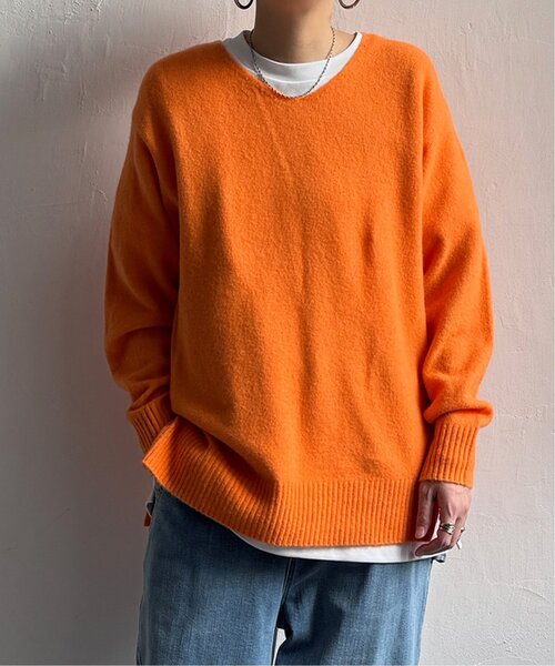 セール】アンゴラ混Vネックニットプルオーバー（ニット/セーター