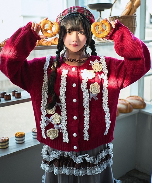 クティールとレトロ】【新色追加】フレアスリーブリブメロータートル